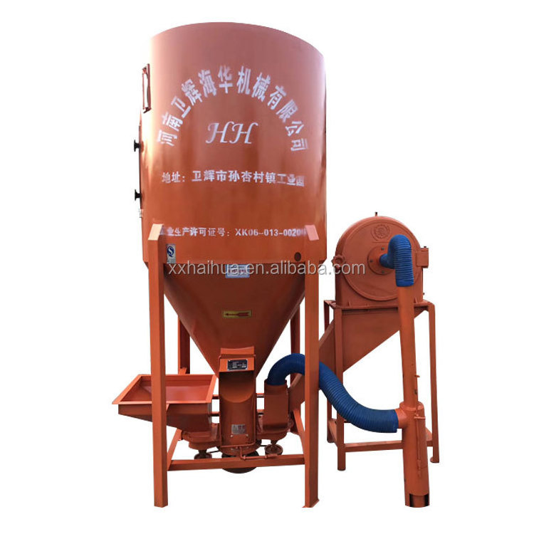 Farm Bran, maize, soybean, cereal feed grinder and mixer animal feed processing machines