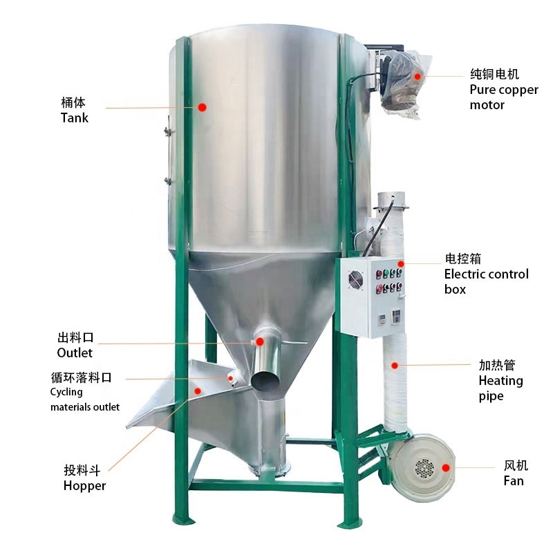 15 tons large vertical animal poultry feed grain corn spice powder mixer