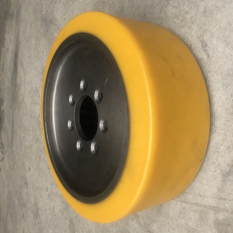 Long Service Life 343x114-80 mm 7 holes  Yale HY  Forklift Part No.  2793541 Polyurethane Drive Traction wheel Tire