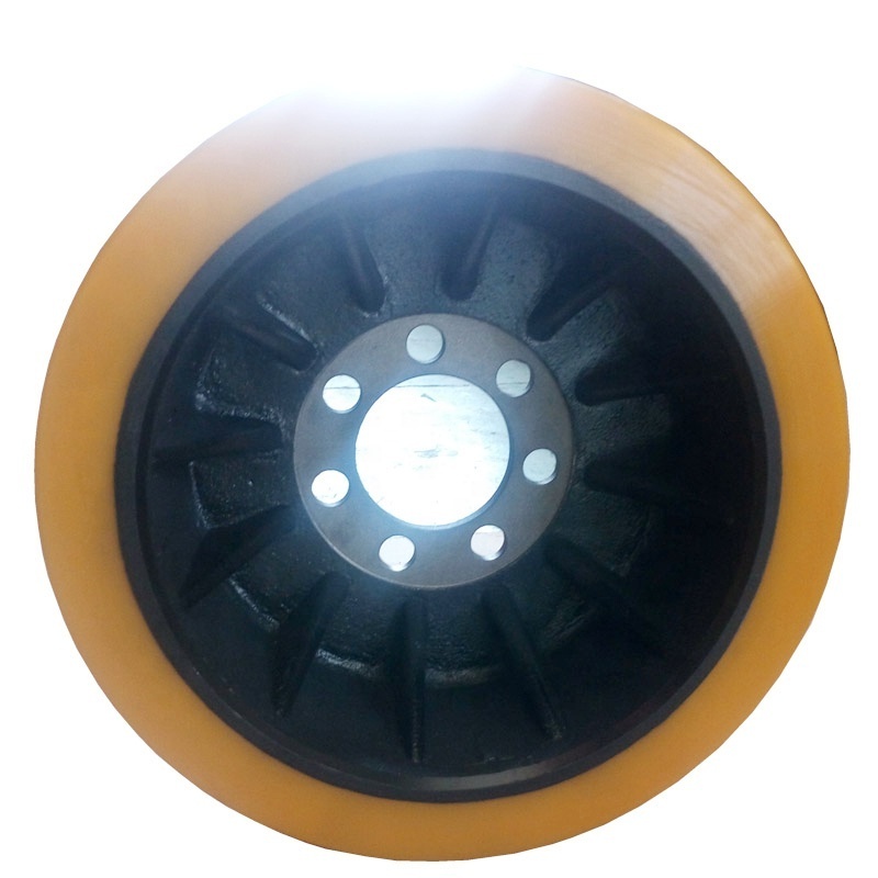 Long Service life 343x140-80 mm 7 holes Yale  Part No. 1643642 Durable Polyurethane Drive Traction Wheel Tire