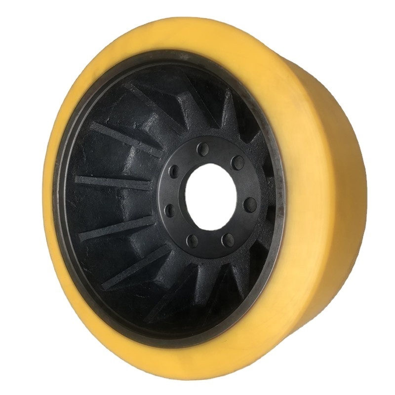 Long Service Life 343x114-80 mm 7 holes  Yale HY  Forklift Part No.  2793541 Polyurethane Drive Traction wheel Tire