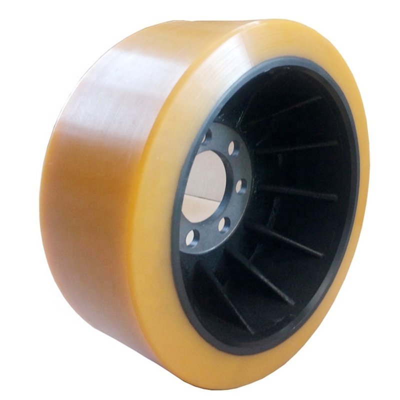 Long Service life 343x140-80 mm 7 holes Yale  Part No. 1643642 Durable Polyurethane Drive Traction Wheel Tire