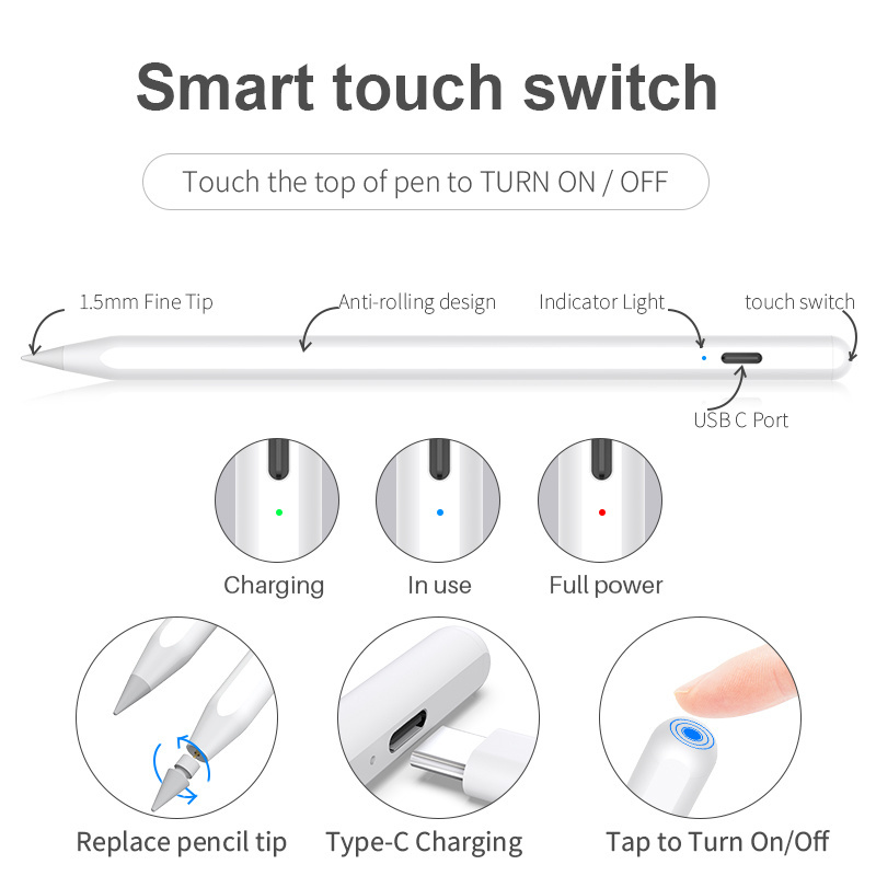 Xihop Custom Wholesale Universal Capacitive Resistive Touch Screen Pencil Tablet Stylus Pen for Android Apple iPad