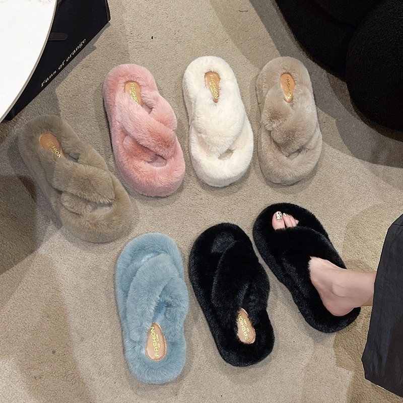 Hot selling plush slippers, sponge cake bottom slippers, comfortable and versatile, customized in bulk