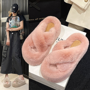 Hot selling plush slippers, sponge cake bottom slippers, comfortable and versatile, customized in bulk