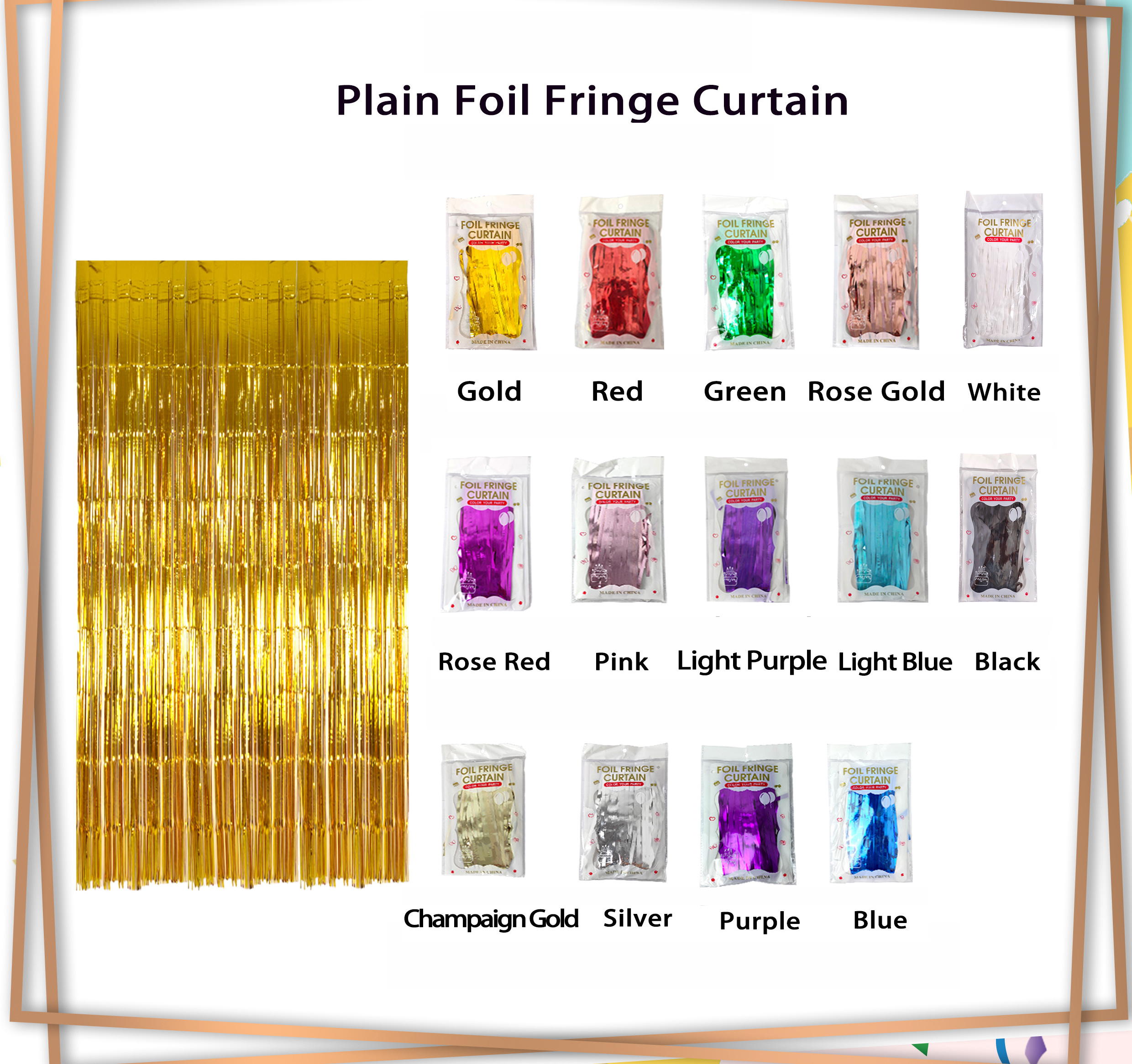 customized metallic rain tinsel foil fringe curtain iridescent for party wedding backdrop decoration