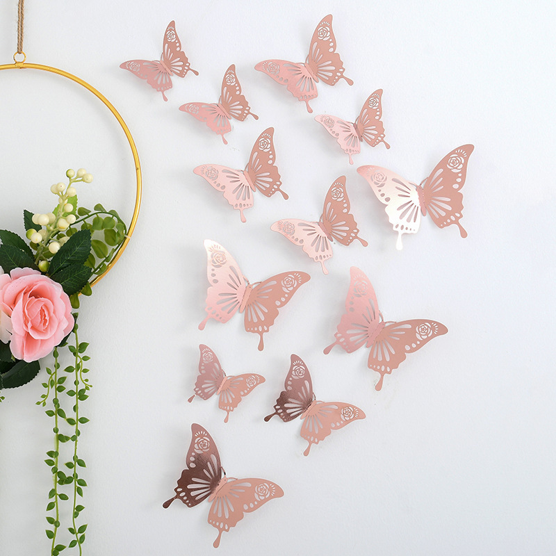 2023 Hot Sale Paper Butterfly 3D Hollow Metal Butterfly Birthday Party Cake Decoration Wedding Valentine's Day