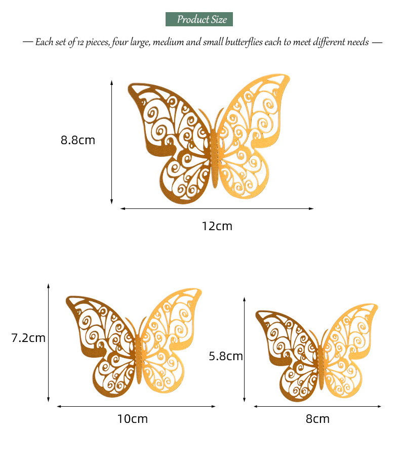 Simulation 3D Creative Butterfly Wall Stickers custom Butterfly Wall Stickers Home Decor 12pcs/set living room decoration props