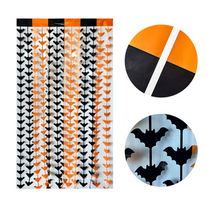 Full Bat Waterproof and Colorfast Rain Curtain Halloween Party Wall Decorations