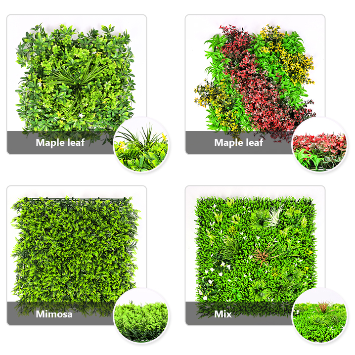 Manufacturers Direct Sale Artificial Wall Plants Panel Vertical Garden Green Artificial Leaves Hedge Plants On Wall