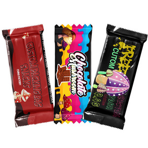 Waterproof Custom Candy Wrappers/Mushroom Chocolate Bar Packaging/Plastic Mylar Bags For Chocolate Bar Packaging