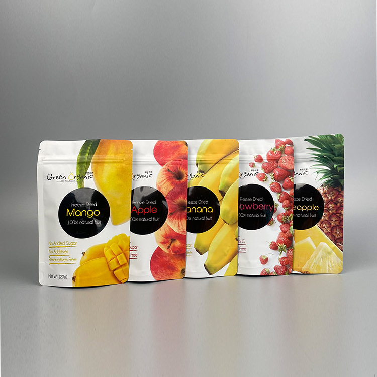 Resealable Dried Fruits Vegetable Plastic Zip Lock Food Packaging Bag Custom Printed Laminated Fruit Snack Bags