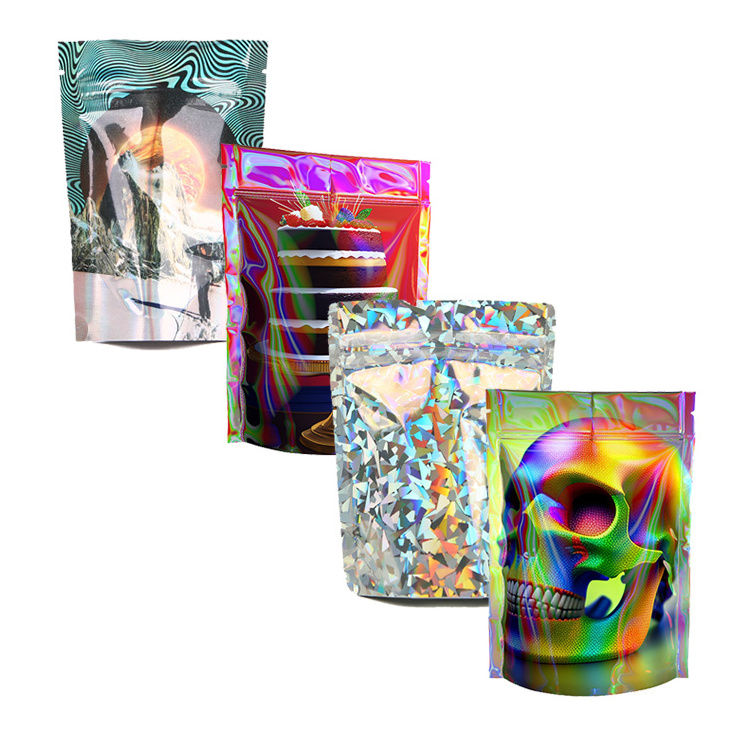 Custom Printed Plastic Smell Proof Zip Lock Stand Up Pouch Packaging Candy Gummy Mylar Bags Soft 3.5g Packs