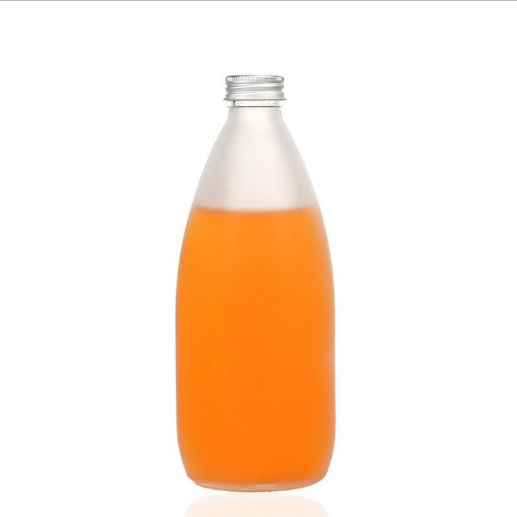 Hot Sell Glass Jars 16 oz Beverage Enzyme Bottle Round Package Empty Glass Bottles Juice with Aluminum Screw Lid