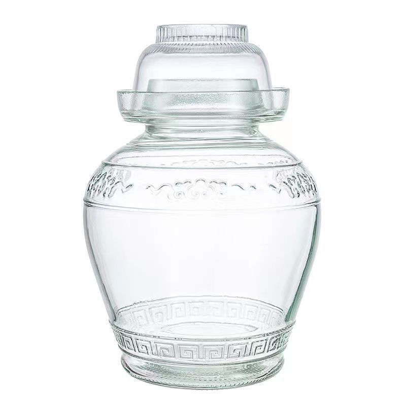 wholesale Household Pickle With Lid Home Brewing and Fermenting Glass Storage Jar