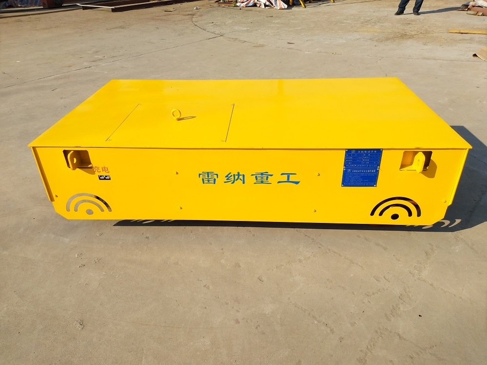 Battery Operated Trackless Trolley Wireless Cart Rubber Wheel Trackless Automatic Workshop Transfer Cart