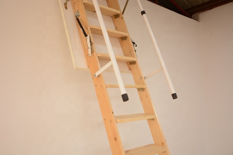 deluxe wood folding retractable loft  ladder stairs