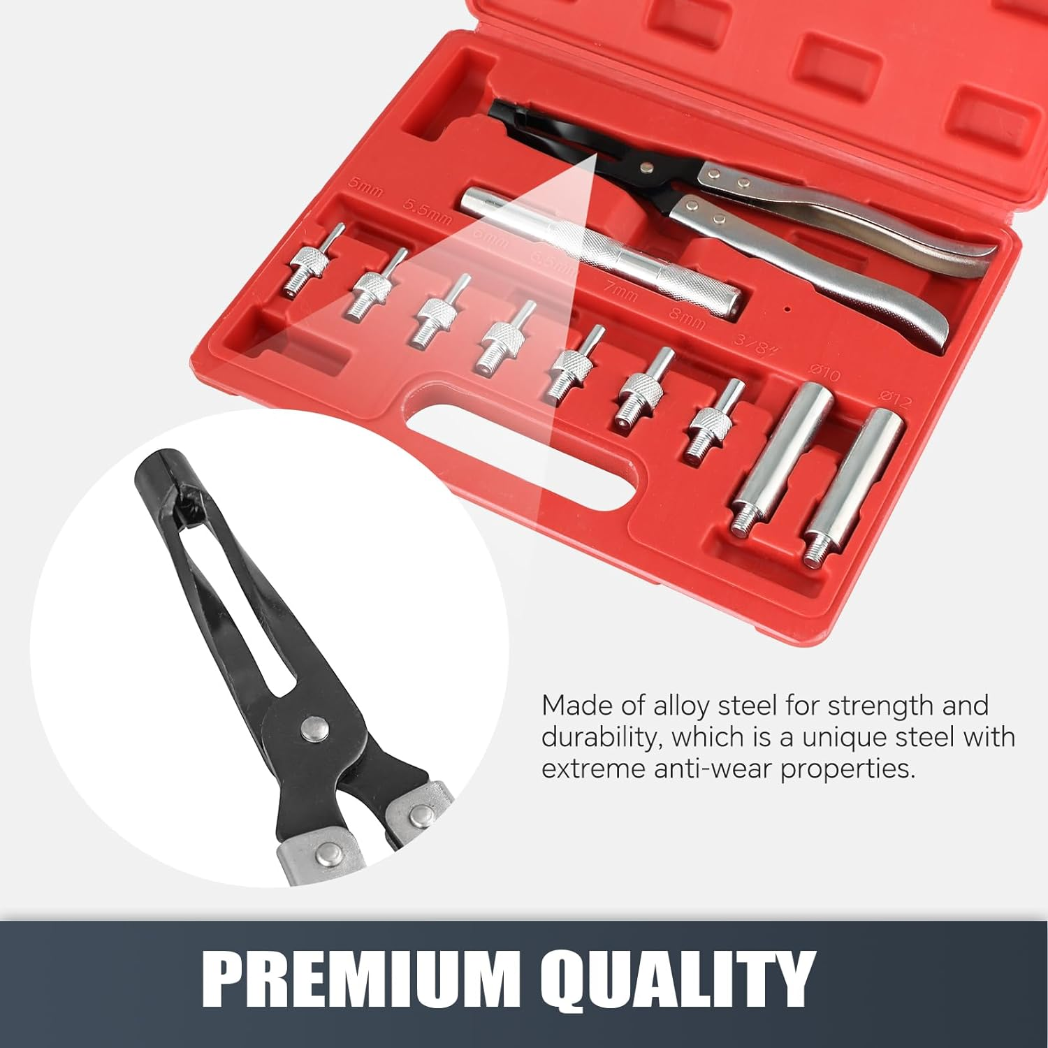 11Pcs Valve Seal Remover and Installer Kit Valve Stem Seal Removal Tool Kit with Pliers