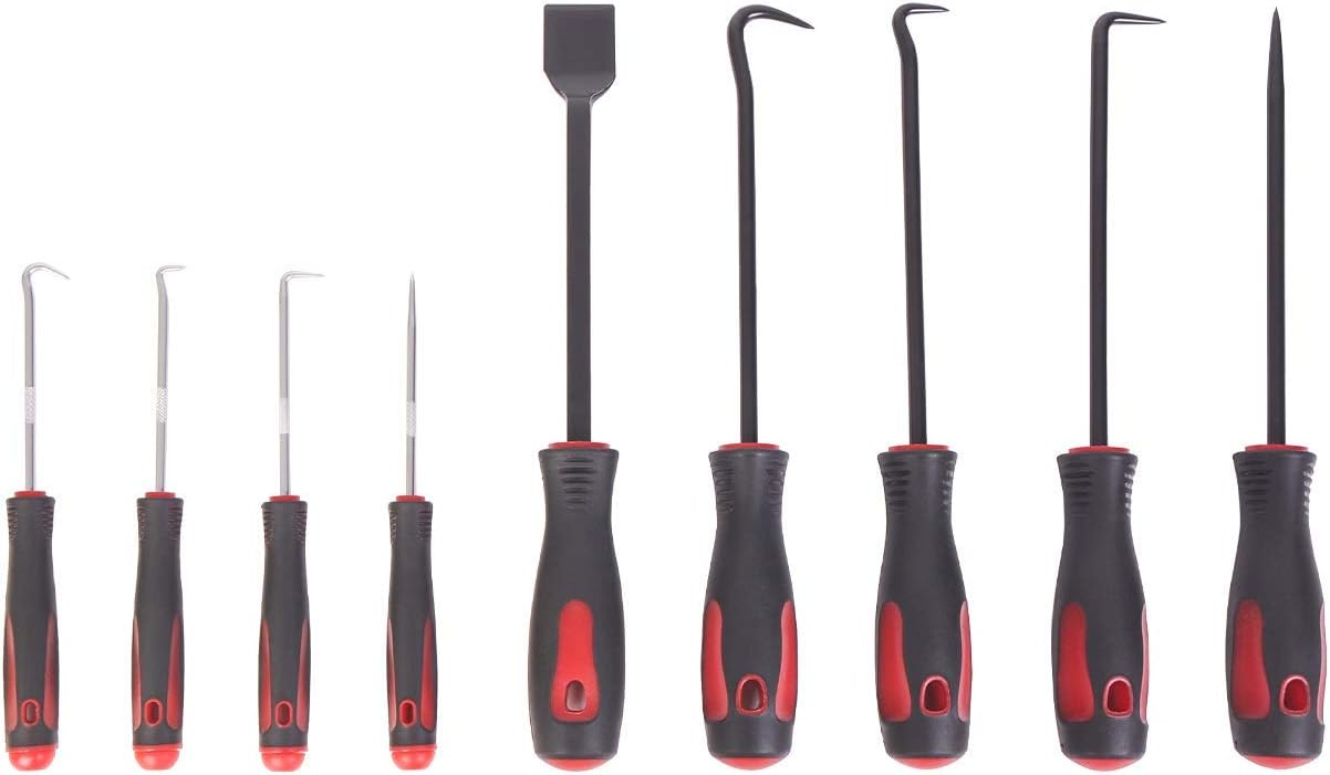 Auto and Electronics Maintenance Tools 9 Piece Hook and Pick Set for Remove Hoses and Gaskets