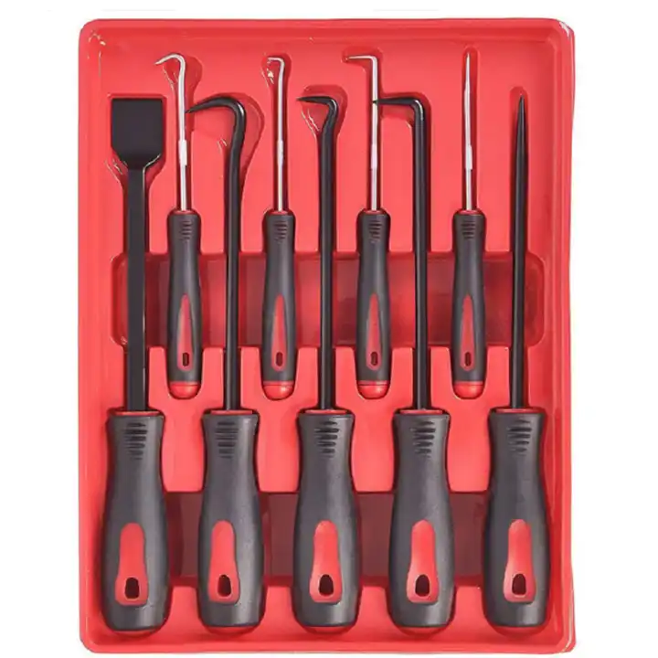 Auto Repair 9 Pieces Scraper Hook and Pick Tool Set Car Removal Tool O Rings Seals Rubber