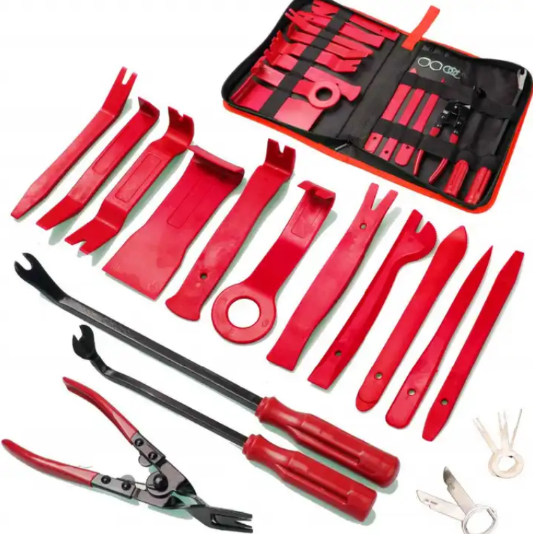 Car Trim Removal Tool Kit Clip Plier Upholstery Remover Set for Auto Door Panel Audio Dashboard with Storage Bag