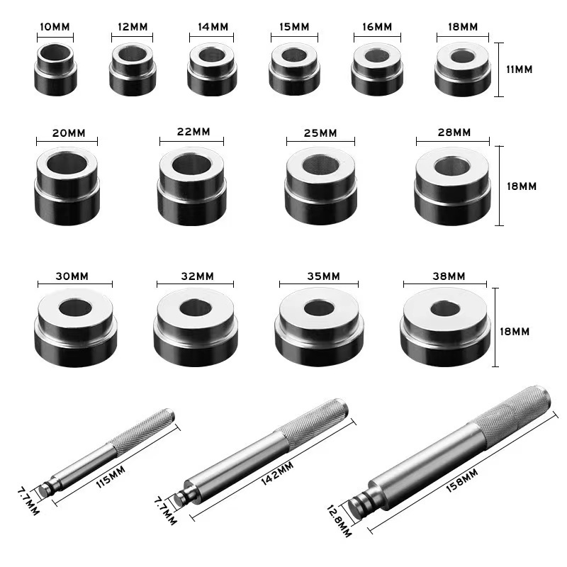 17Pcs Automotive Wheel Bush Bearing Race Installation and Removal Seal Bushing Driver Set Aluminum Axle Install Remove Tool