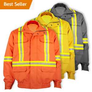 Custom Fireproof Flame Resistant Construction Fire Retardant Work Fire Man High Reflective Hi Vis Heated FR Work Wear Jacket