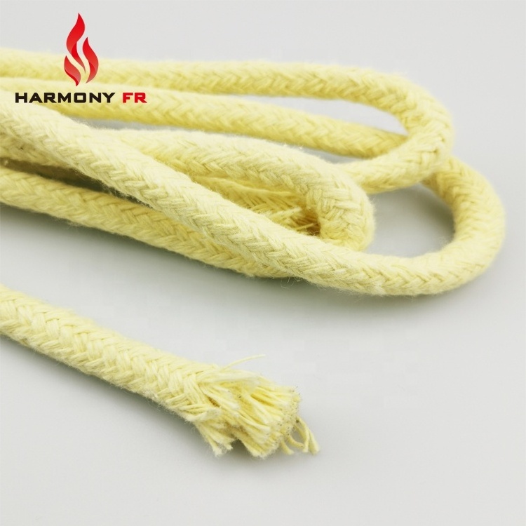 Customized Wholesale 1-20mm 10mm Diameter High Strength Braided Outdoor Climbing Fireproof Cord String Thread Para Aramid Rope