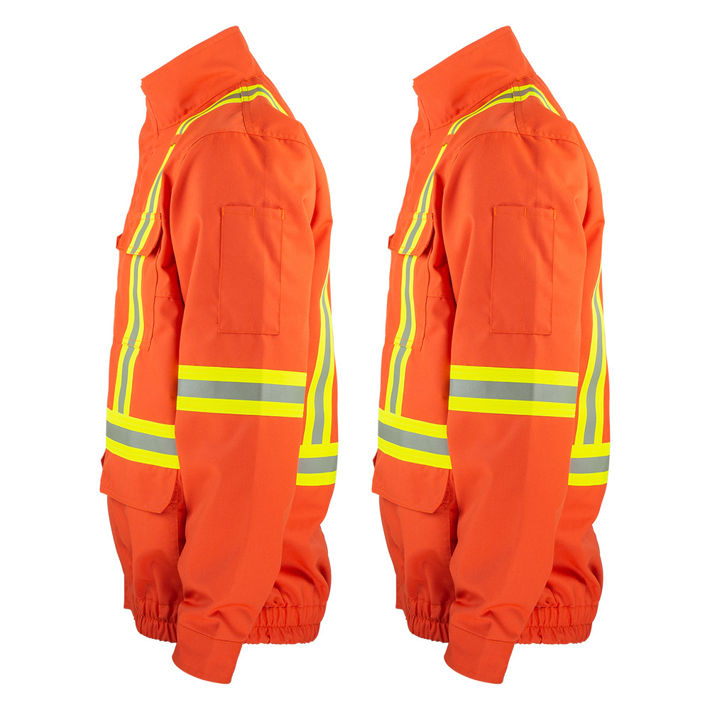 Custom Fireproof Flame Resistant Construction Fire Retardant Work Fire Man High Reflective Hi Vis Heated FR Work Wear Jacket