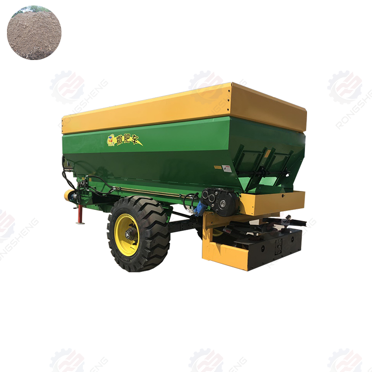 Tractor trailed granular organic fertilizer manure compost lime muck cow dung spreader for 80-120 HP tractor