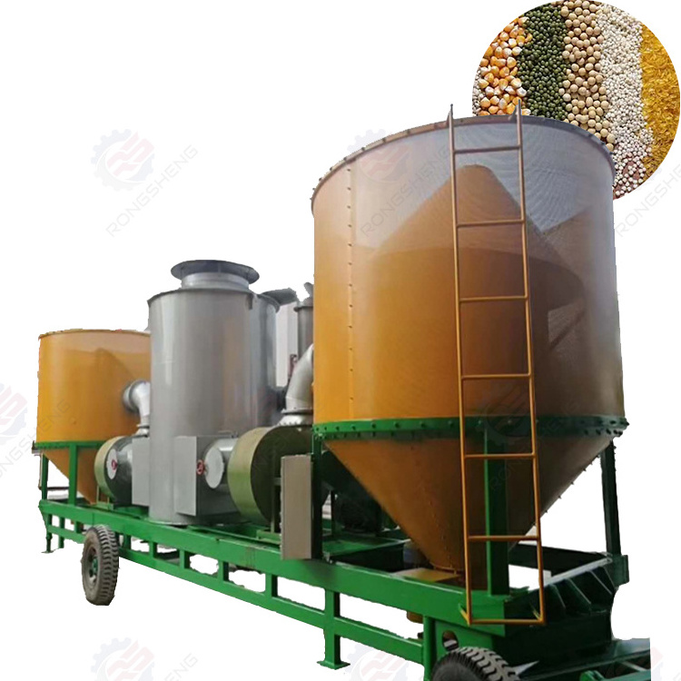 4 tons mini small mobile portable mechanical grain paddy drying rice dryer machine with biogass burner in philippines