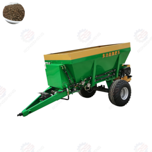 Tractor trailed granular organic fertilizer manure compost lime muck cow dung spreader for 80-120 HP tractor