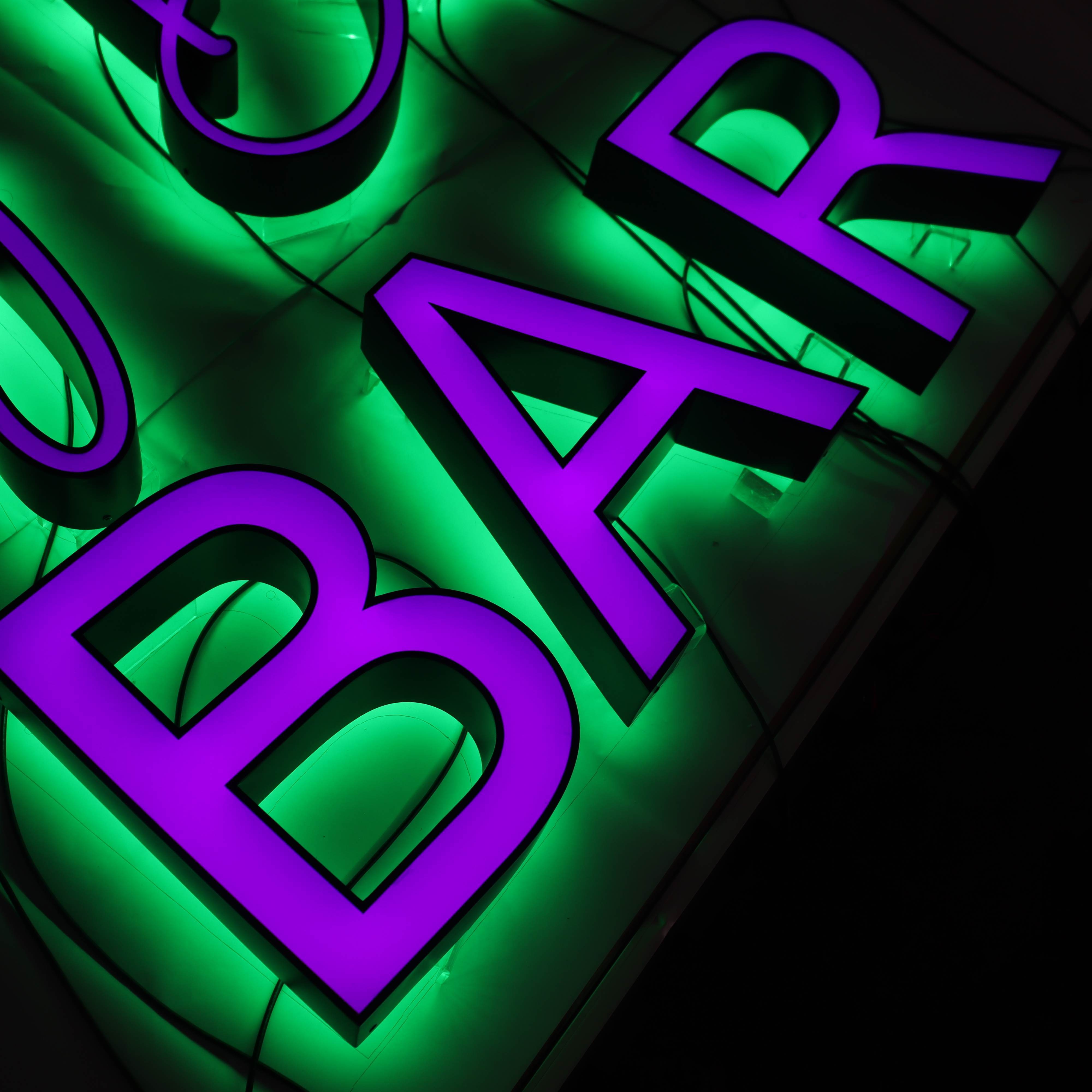 Outdoor 3D led lighted letters Pizza store name signs customized letters signs block letters for signs