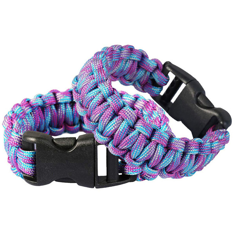 Survival Paracord Bracelet with Flint Fire Starter/Whistle Outdoor Camping ,Gift for Men Women