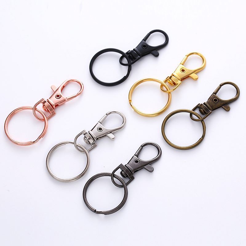 Wholesale Gold Nickel Plating Metal chains logo Keychain Split Key Ring With Chain DIY Hardware Keyrings key chain accessories