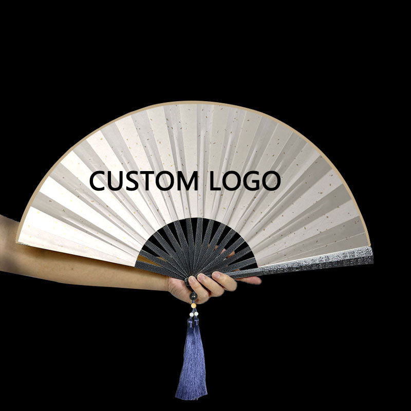 Eco-Friendly Traditional Hand Fans With Metal Rings Bamboo Fan for Personalized Gift Hand Folding Fans