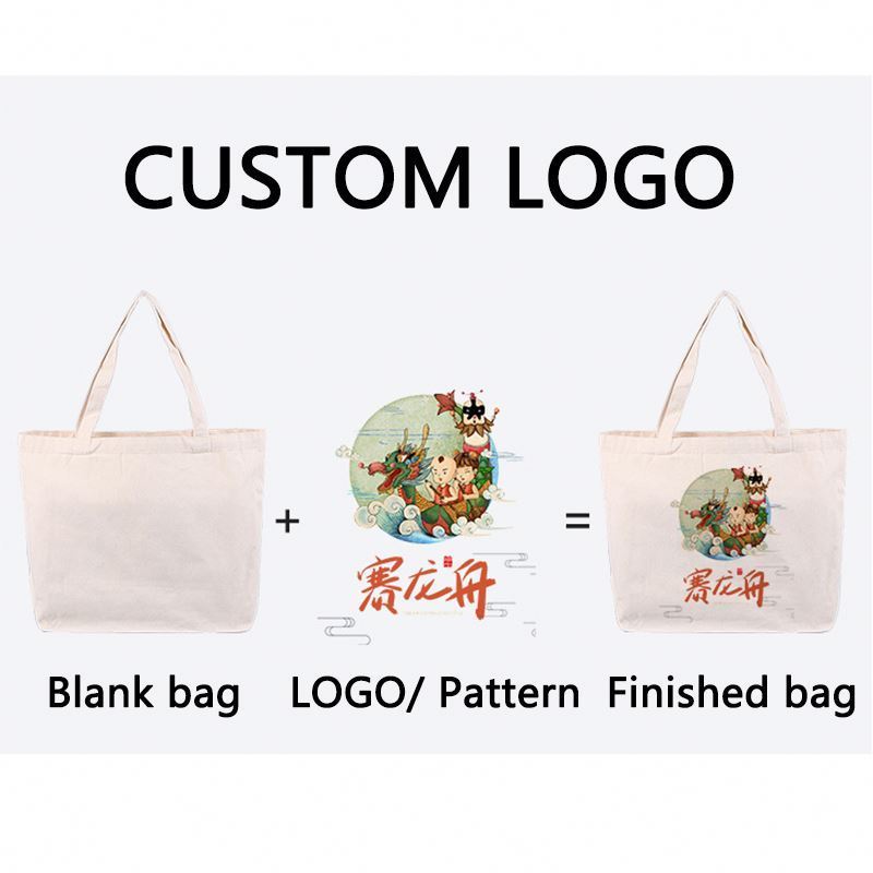 custom Blank Plain personalized reusable textile shopping bags Print Logo eco friendly Recycled Cotton custom Canvas Tote Bag