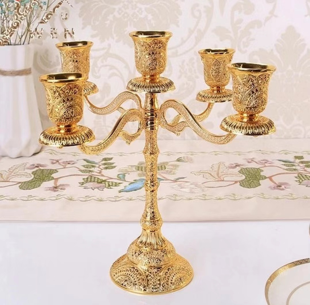 Matt Black Wedding use Metal with 10 Arms Candelabra Handmade Candle Holder Pillar for Centerpiece Decoration