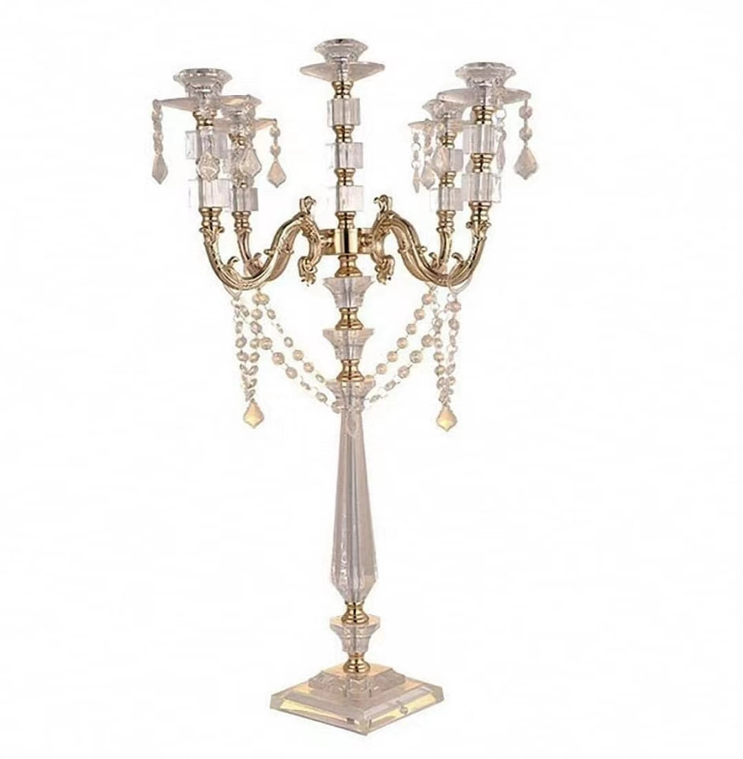 Matt Black Wedding use Metal with 10 Arms Candelabra Handmade Candle Holder Pillar for Centerpiece Decoration