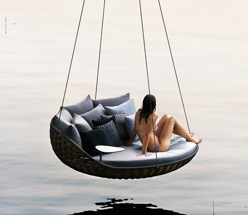 Double hanging chair Cradle Hanging basket Indoor household chair Outdoor leisure balcony Courtyard rattan chair Swing Hammock