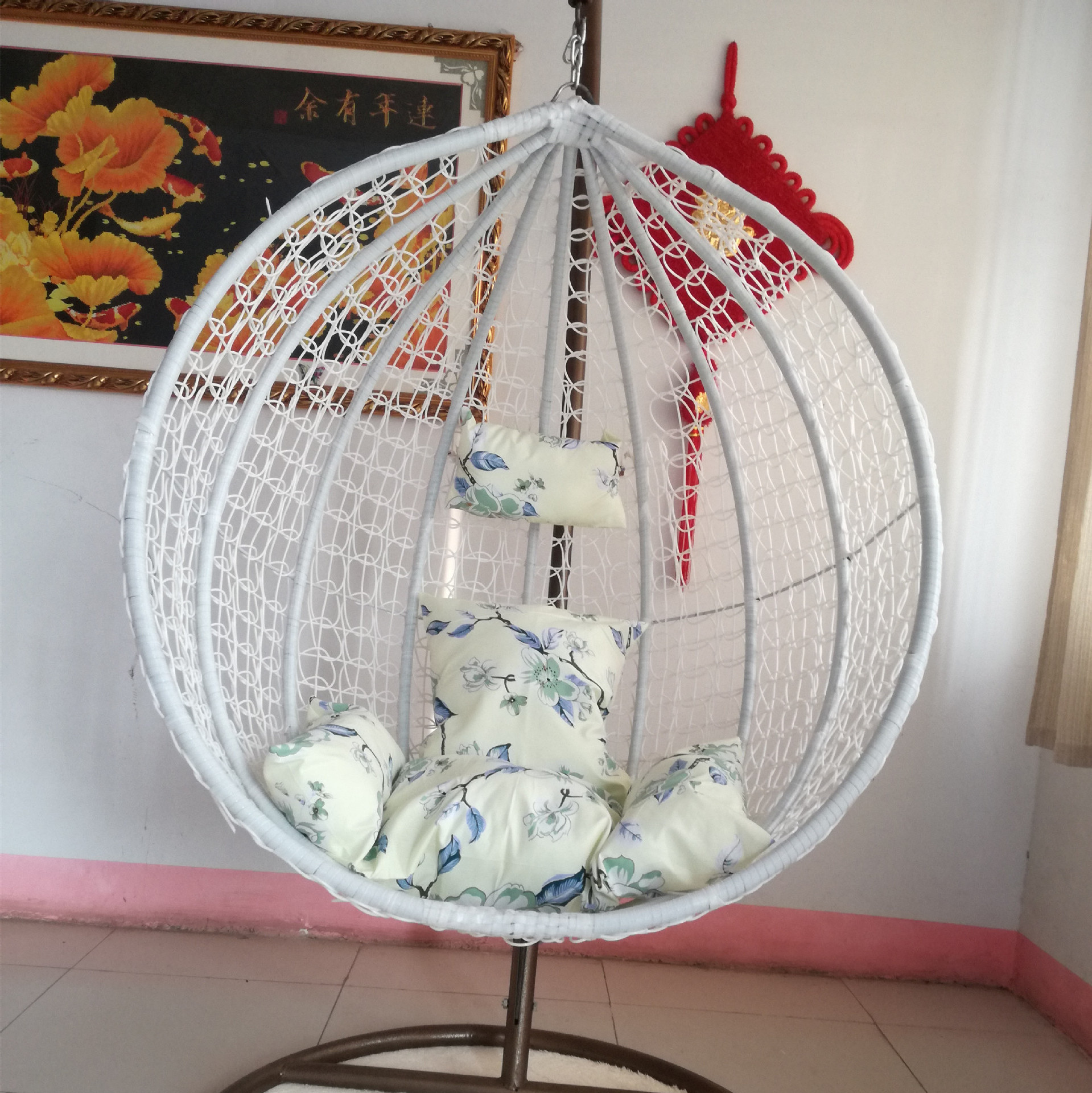 Swing hanging chair basket rattan chair hammock, balcony chair leisure rattan chair, indoor single swing