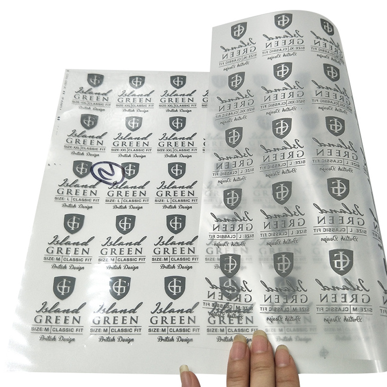 Wholesale cheap iron on size labels care label heat transfer for clothing