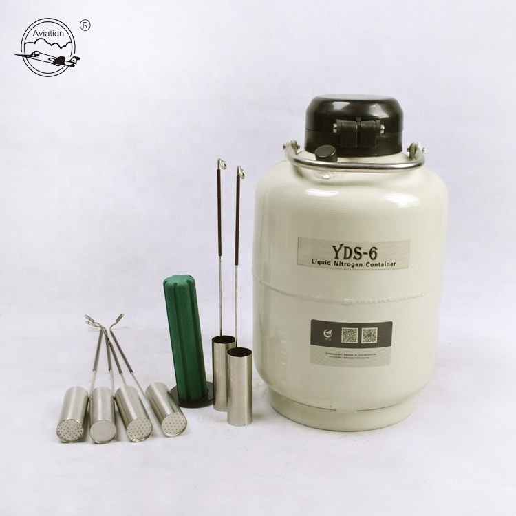 YDS-6 LN2 Dewar Tank with Stainless Steel Canister for Liquid Nitrogen Used New with Core Components Pressure Vessel Pump Farms