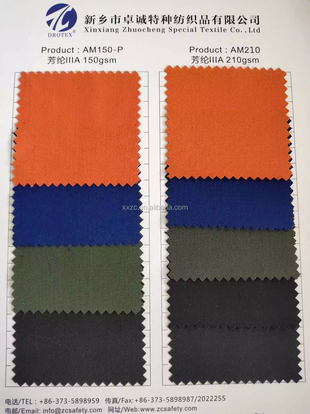 Industrial Application Inherent FR Fiber Made Good Color Fastness Aramid  P140 Fabric