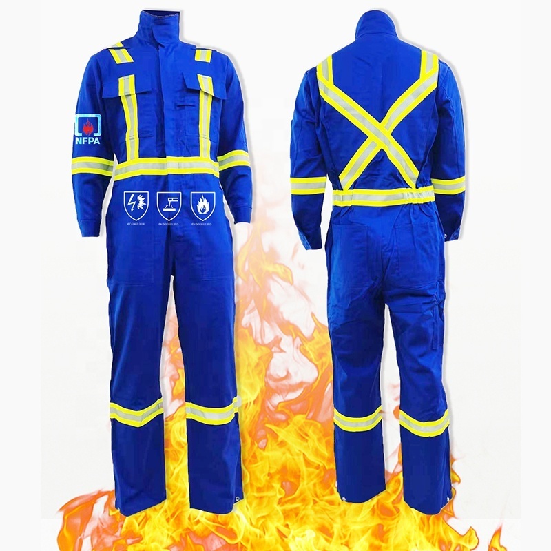 FR Reflective Safety Clothing OEM Acid Resistant Work Clothes Fire Retardant Clothing