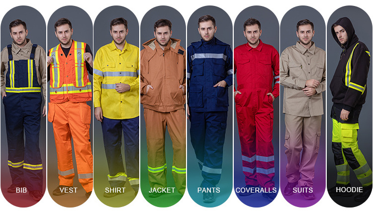 Custom Work Wear Jacket Pants Flame Retardant Acid Resistant Uniform Coverall Suit Fire Resistant Label For Mechanic Clothing