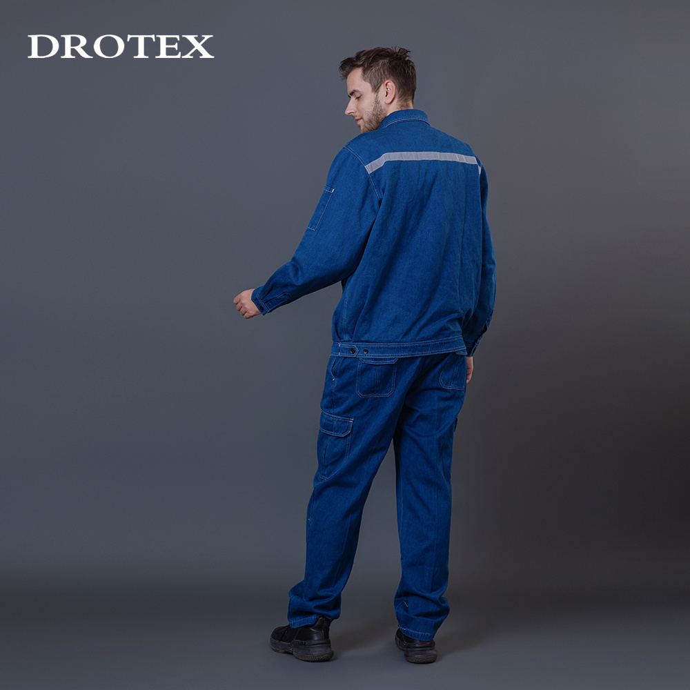 Safety Denim Chemical Industrial Fire Resistant Workwear Jacket Pants Work Clothes Safety Suits Work