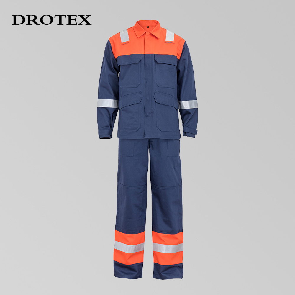 Custom Work Wear Jacket Pants Flame Retardant Acid Resistant Uniform Coverall Suit Fire Resistant Label For Mechanic Clothing