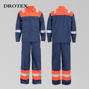 Custom Work Wear Jacket Pants Flame Retardant Acid Resistant Uniform Coverall Suit Fire Resistant Label For Mechanic Clothing