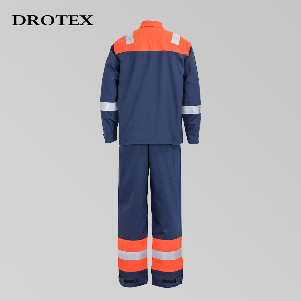 Custom Work Wear Jacket Pants Flame Retardant Acid Resistant Uniform Coverall Suit Fire Resistant Label For Mechanic Clothing